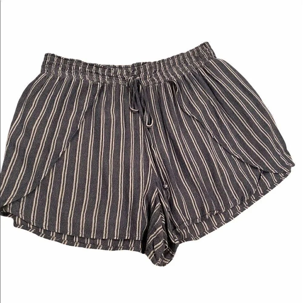American Eagle Striped Drawstring Shorts Sz Small
